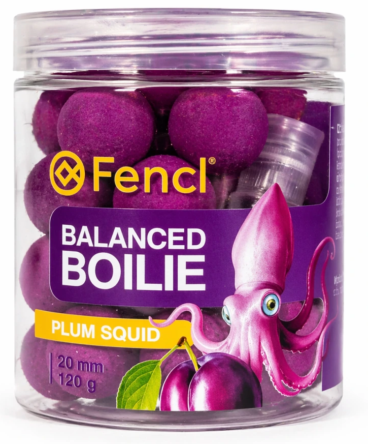 Levně Fencl vyvážené boilie balanced plum squid 120 g 20 mm