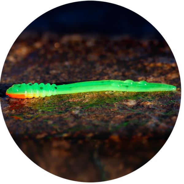 RedBass Gumová Nástraha Micro Tail Fluo Green RH UV COLOR