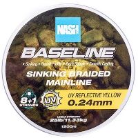 Nash Splétaná Šňůra Baseline Sinking Braid UV Yellow 1200 m - 0,24 mm 11,33 kg