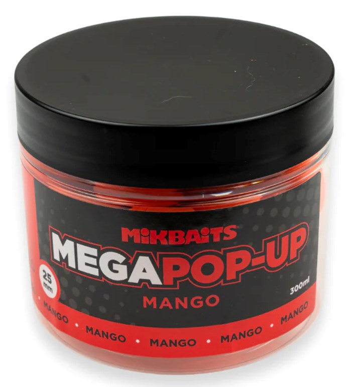 Mikbaits Mega Plovoucí Fluo Boilie Mango 300 ml 25 mm