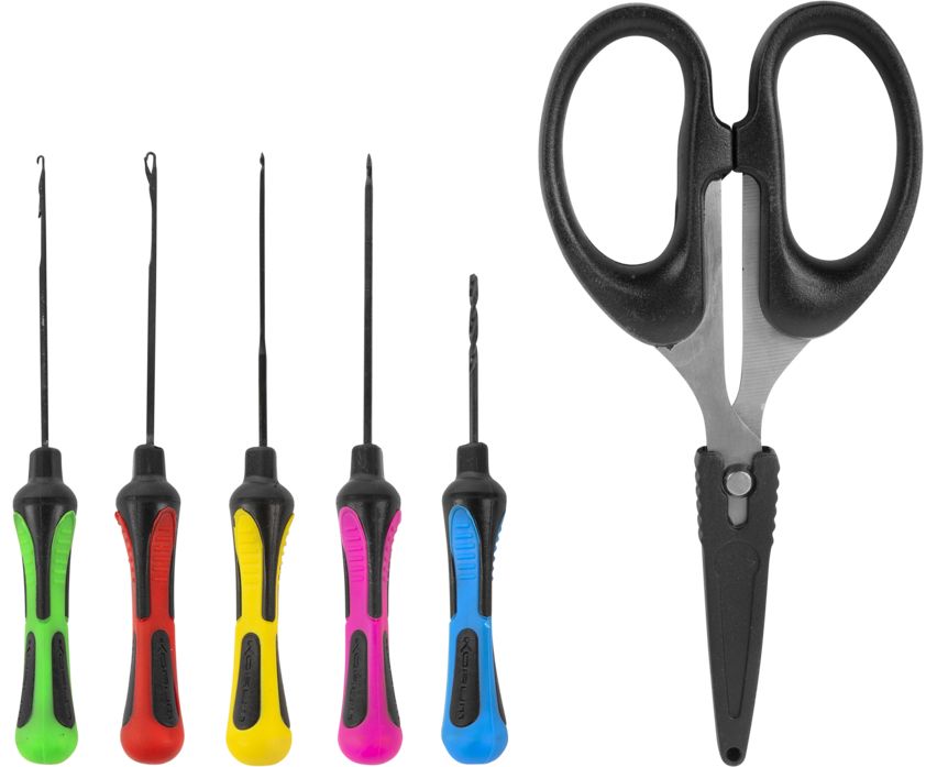 Korum set jehel a nůžky baiting tool a scissor set