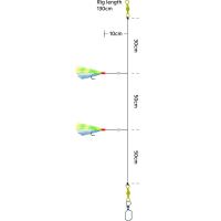 Kinetic Návazec Sabiki Flasher UV Green Yellow Blue 150 cm 7/0 (1)