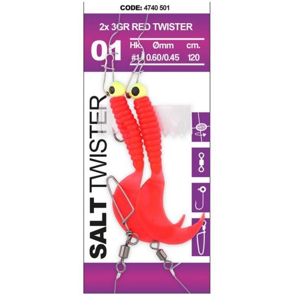 Spro Návazec Na Tresky Salt Twister Red 120 cm