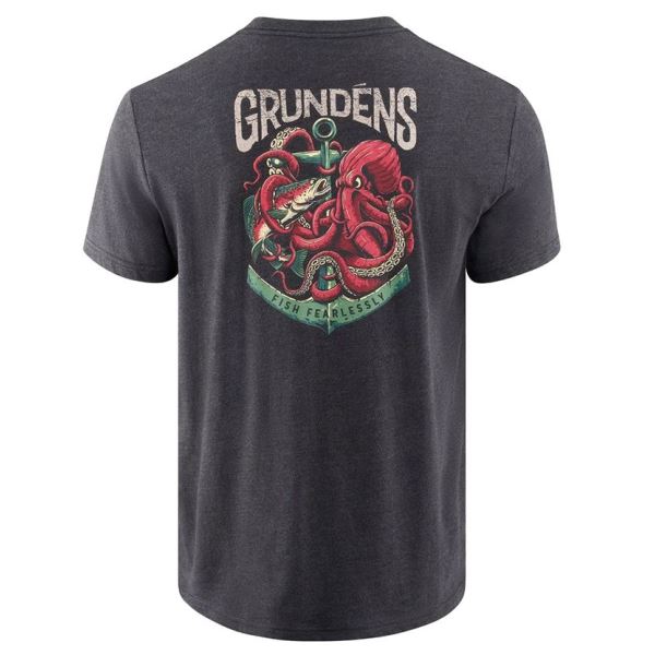 Grundéns Tričko Octo-Trout SS T-Shirt Heather Charcoal