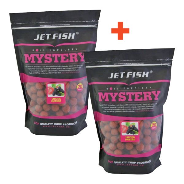 Jet Fish Boilie Mystery Jahoda Moruše 3 kg 1+1 Zdarma