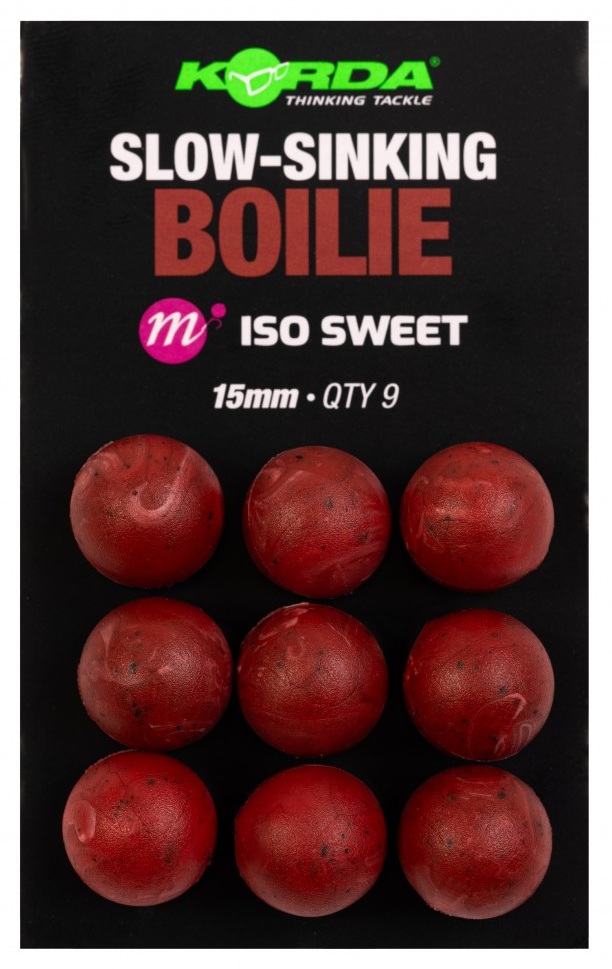 Korda umělé boilie slow sinking boilie iso sweet - 15 mm 9 ks