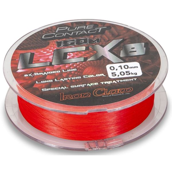 Iron Claw Šňůra LCX8 150m Červená