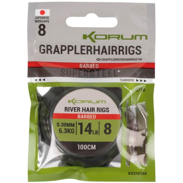 Korum Návazec Grappler River Hair Rigs 1 m