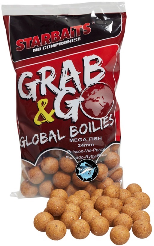 Levně Starbaits boilies g&g global mega fish - 800 g 24 mm