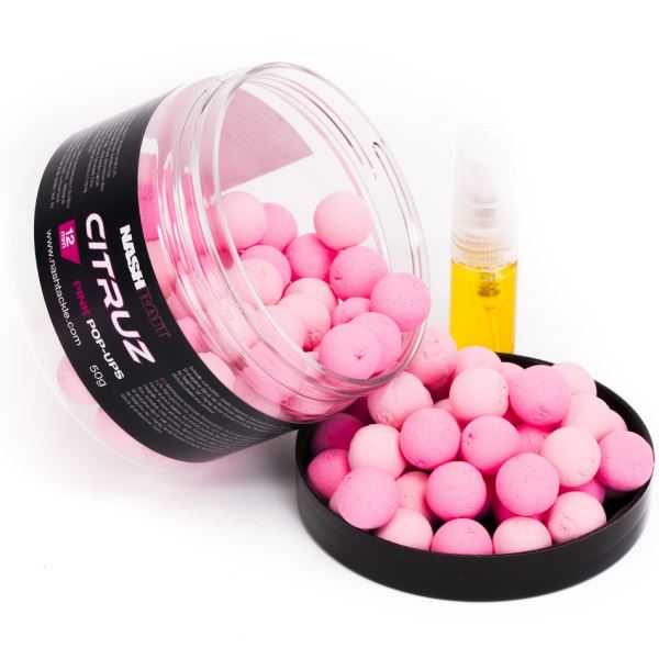Nash Plovoucí boilies Citruz Pop Ups pink + 3 ml spray-12 mm