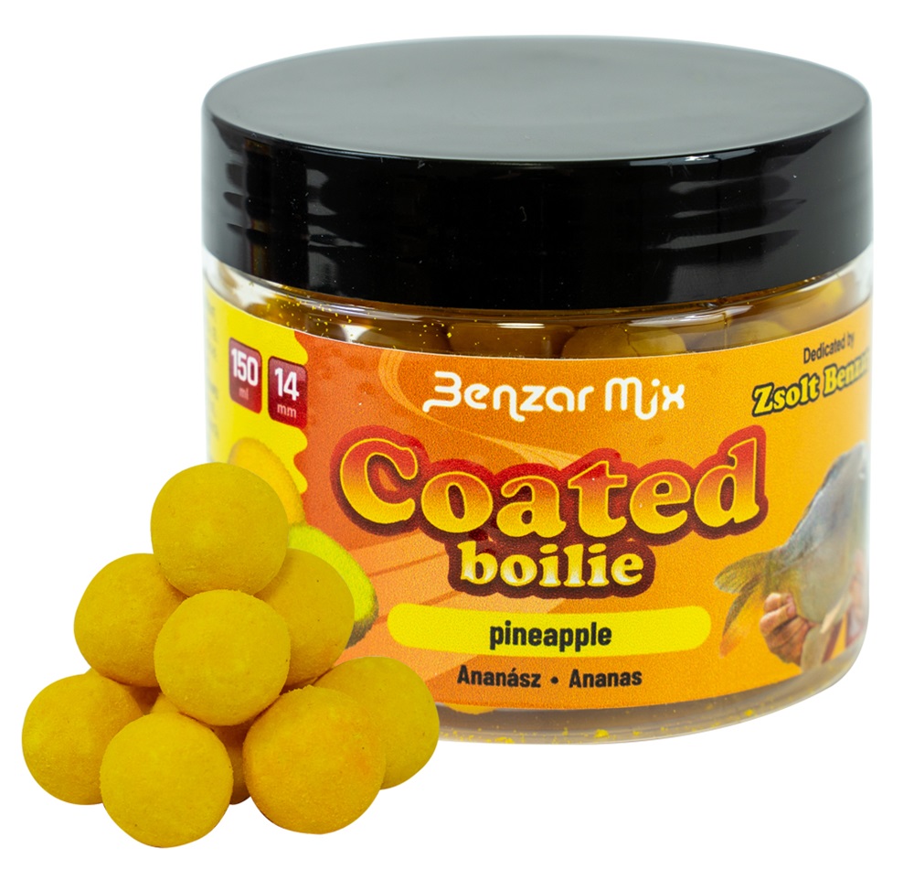 Levně Benzar mix coated boilies 14 mm 150 ml - ananas
