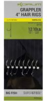 Korum Návazec Grappler 4” Hair Rigs Barbless 10 cm - Velikost Háčku 12 Průměr 0,26 mm Nosnost 10 lb