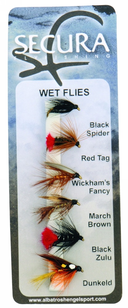 Levně Secura flyfishing mušky wet flies 6 ks