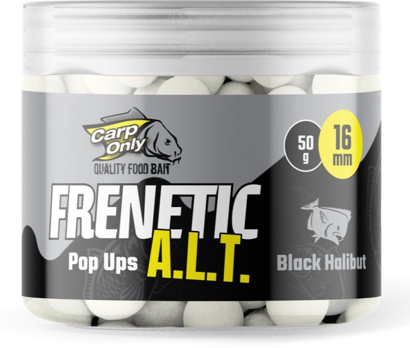 Levně Carp only plovoucí boilies frenetic a.l.t. hi-visual pop ups 16 mm 50 g - black halibut