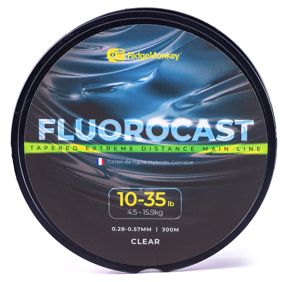 Ridgemonkey vlasec fluorocast tapered extreme distance mainline clear 300 m 0.28-0.57 mm 10-35 lb