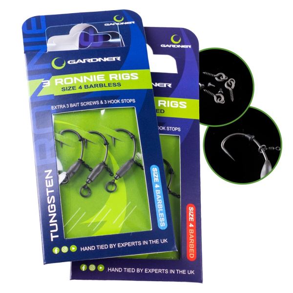 Gardner Návazec Tungsten Ronnie Rig Barbless 3 ks
