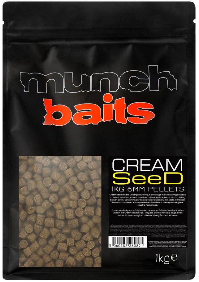 Levně Munch baits pelety cream seed pellet - 1 kg 6 mm