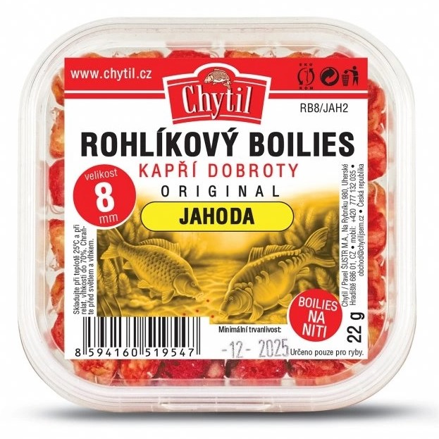 Levně Chytil rohlíkový boilies 8 mm 22 g - jahoda/ryba