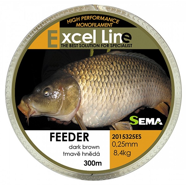 Levně Sema vlasec feeder hnědá 300 m-průměr 0,18 mm / nosnost 4,9 kg