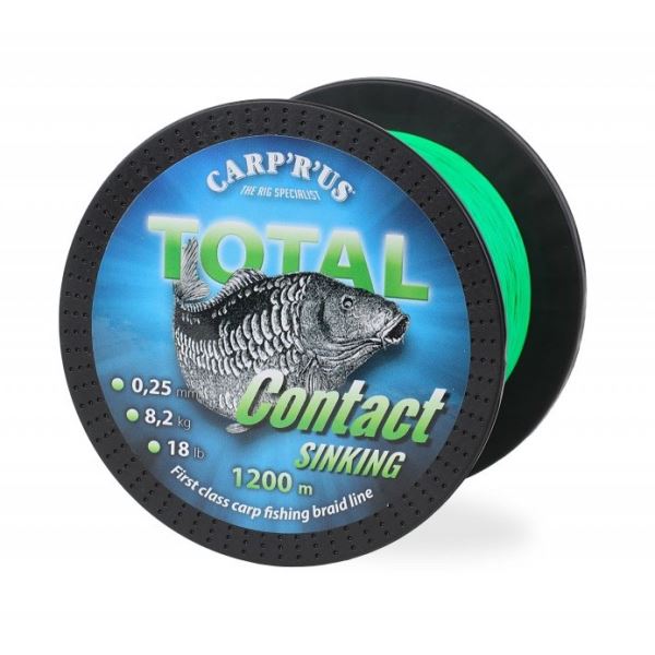 Carp´R´Us Splétaná Šňůra Total Contact Sinking Green 0,25 mm 8,2 kg