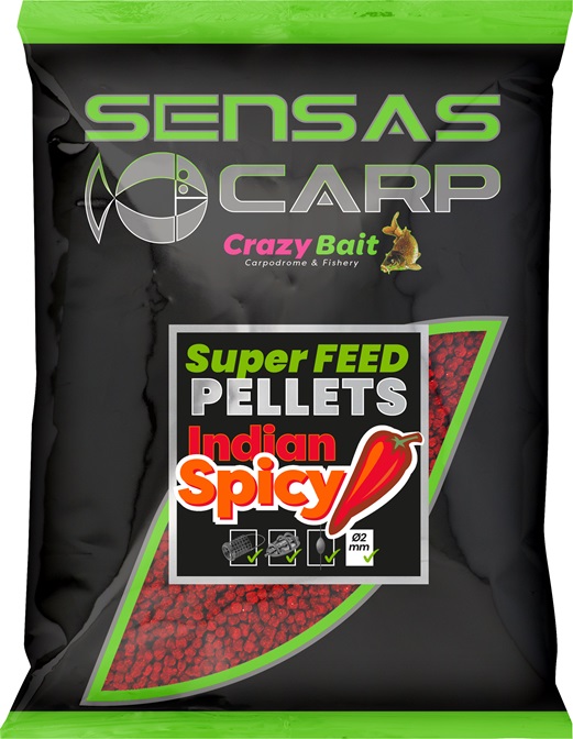 Levně Sensas pelety super feed indian spicy 650 g - 2 mm