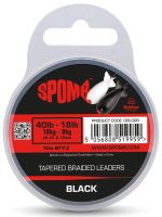 Spomb Splétaná Šňůra Tapered Braided Leaders 0,18-0,35 mm 3x10 m - Black