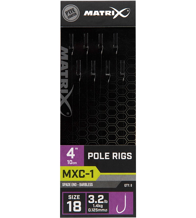 Levně Matrix návazec mxc-1 pole rig barbless 10 cm - size 18 0,125 mm