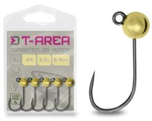 Delphin Jigová Hlavička T-AREA BL Wolframový Jig Zlatý 5 ks - #4 / 1,5 g / 5,5 mm