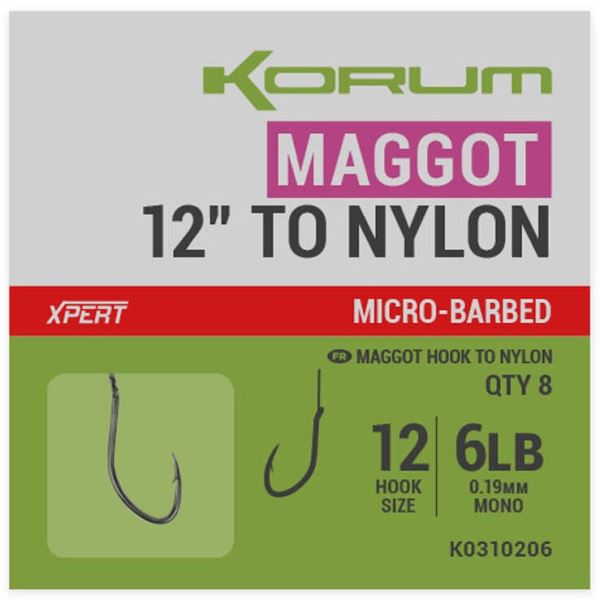 Korum Návazce Xpert Maggot Barbed To Nylon 30 cm