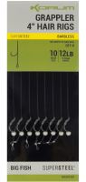 Korum Návazec Grappler 4” Hair Rigs Barbless 10 cm - Velikost Háčku 10 Průměr 0,28 mm Nosnost 12 lb