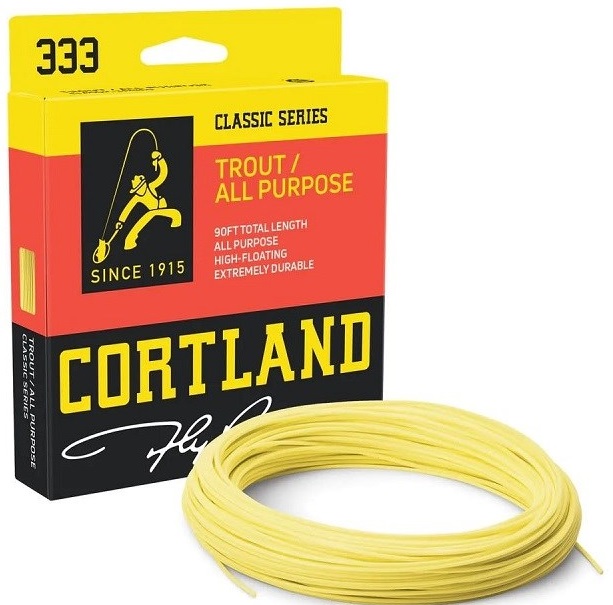 Levně Cortland muškařská šňůra 333 classic trout all purpose freshwater yellow 90 ft - wf3f