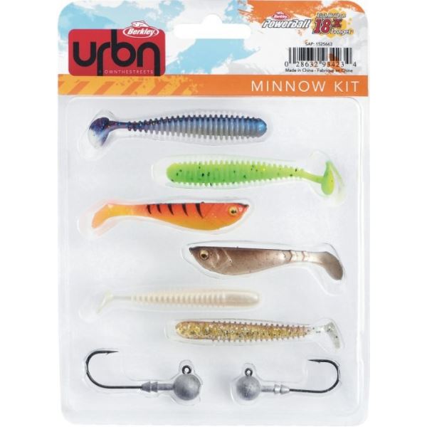 Berkley Sada Gumových Nástrah a Jigových Hlaviček Urban Kit Minnow