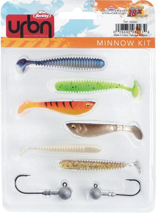 Levně Berkley sada gumových nástrah a jigových hlaviček urban kit minnow