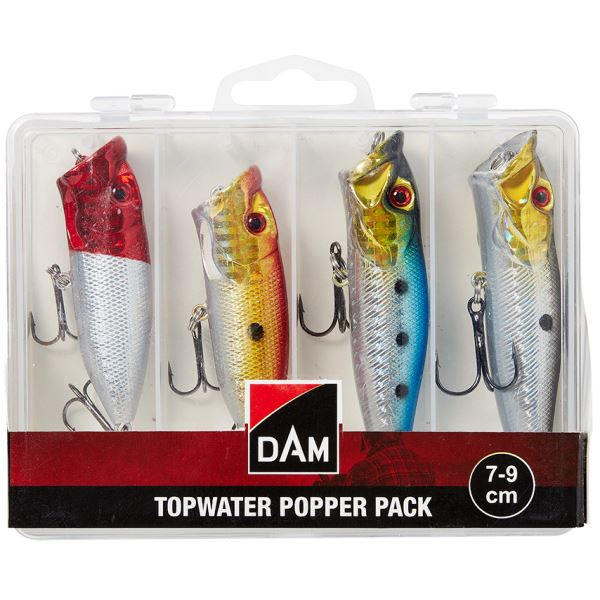 Dam Sada Woblerů Topwater Popper Pack 7-9 cm