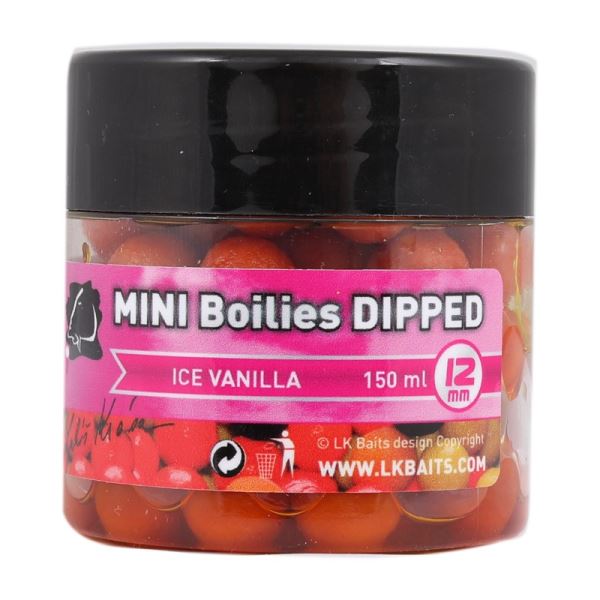 LK Baits Mini Boilies In Dip Ice Vanilla 12 mm 150 ml