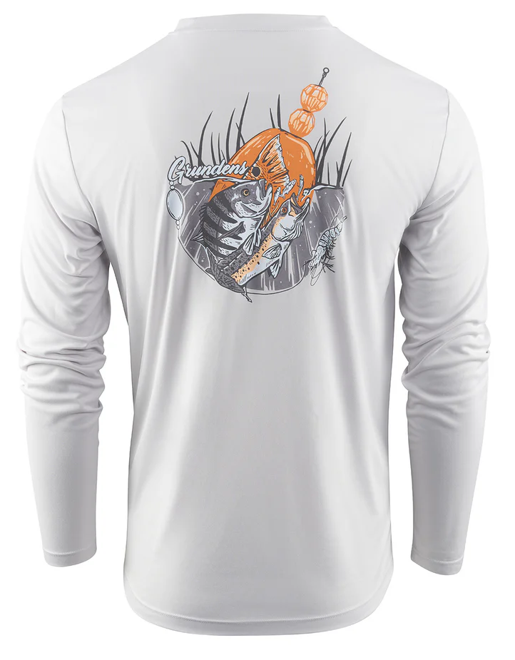 Grundéns triko poppin south ls tech tee glacier - m