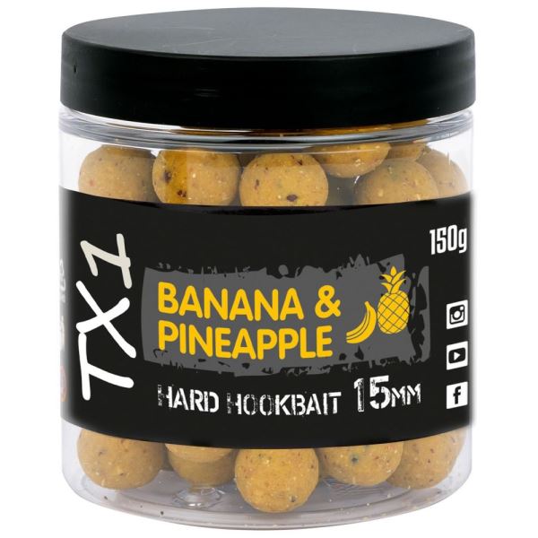 Shimano Tvrzené Boilies TX1 Hard Hookbait Banana & Pineapple 150 g