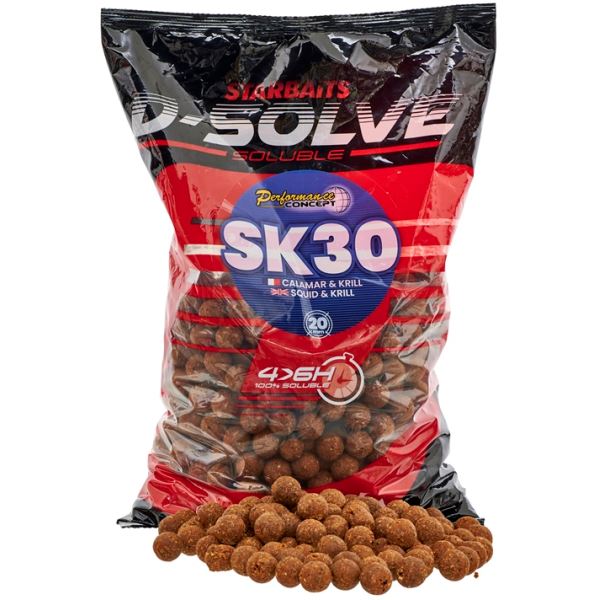 Starbaits Rozpustné Boilie D-Solve Boilies SK30 2,5 kg 20 mm