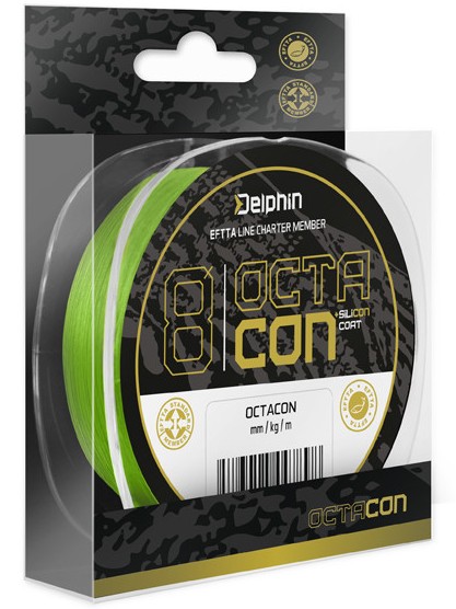 Delphin splétaná šnůra octacon fluo zelená 135 m - 0,16 mm 10 kg