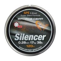 Savage Gear Splétaná šňůra HD8 Silencer Braid 120 m Green-Průměr 0,12 mm / Nosnost 6,3 kg