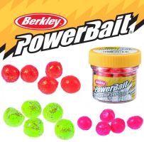 Berkley Gumové nástrahy PowerBait Jikry 1 cm 14 g-Oranžová+Gliter