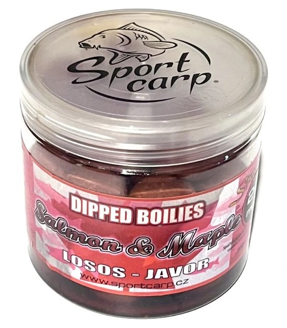 Sportcarp boilies v dipu dipped boilies 200 ml 20 mm - salmon maple