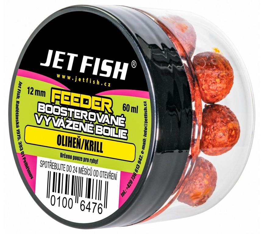Jet fish boosterované vyvážené boilie 15 mm 60 ml - oliheň krill