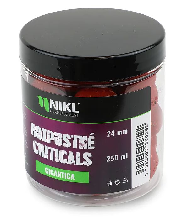 Levně Nikl rozpustné criticals boilie gigantica 250 ml - 14 mm