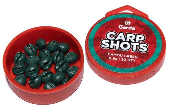 Levně Garda bročky carp shots camou green - 20 ks 0,9 g