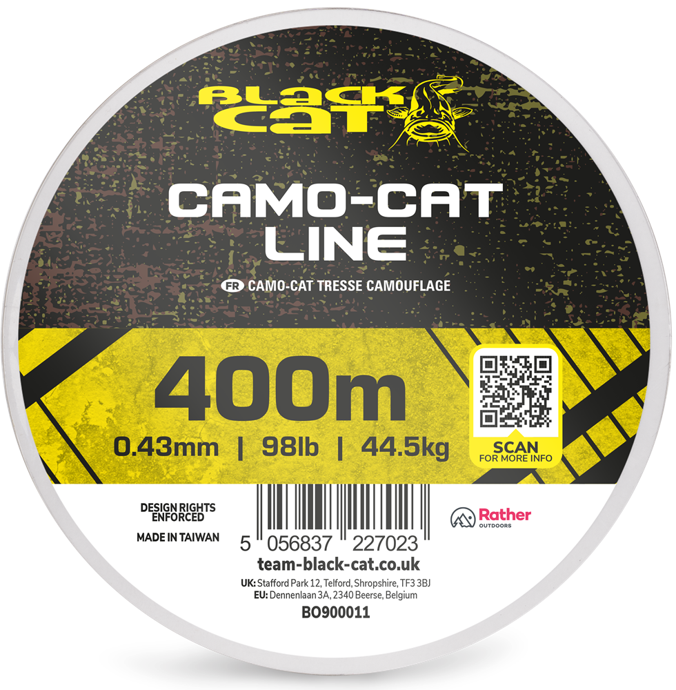 Black cat splétaná šňůra camo-cat line 400 m - 0,65 mm 80 kg