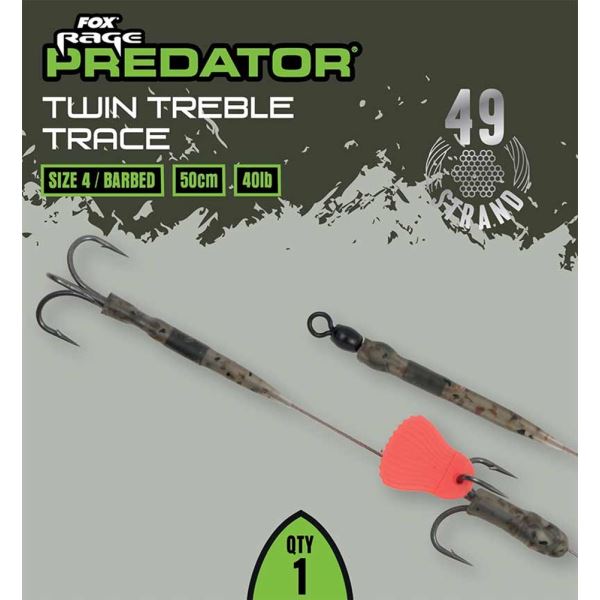 Fox Rage Predator Návazec Twin Treble Trace