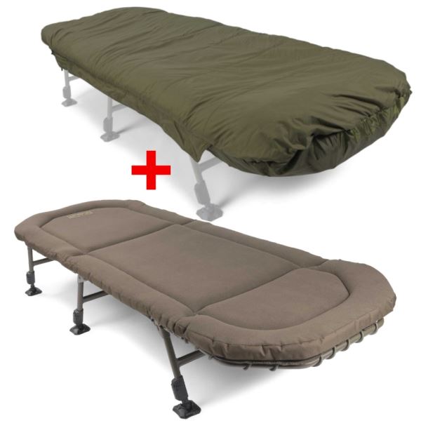 Avid Carp Lehátko Benchmark LevelTech Bed + Vyhřívaný Spacák Thermatech Heated Sleeping Bag Standard