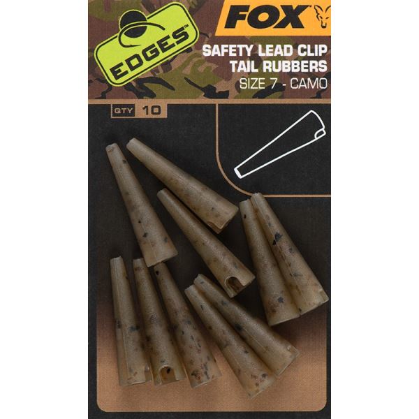 Fox Převleky Edges Camo Safety Lead Clip Tail Rubbers 10 ks Velikost 7