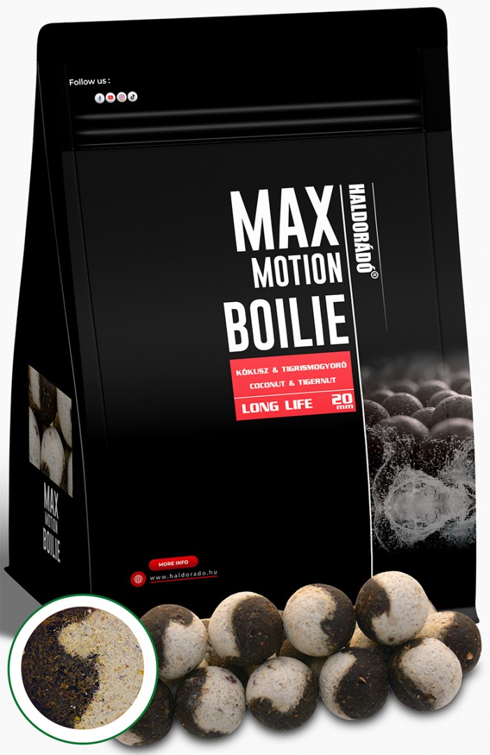 Haldorádó boilies max motion long life kokos tygří ořech - 800 g 20 mm